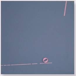 Ermanno Leinardi 1985 - tensione in rosa - acrilico su tela cm 40 x 40