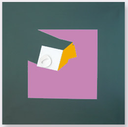 Ermanno Leinardi 1988 ts spazio ambiguo - acrilico su tela  cm 80 x 80